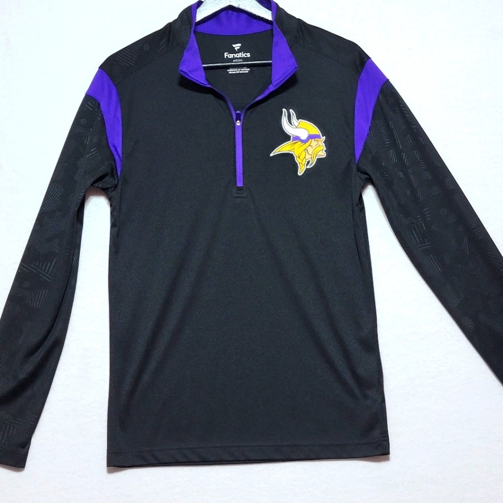 Fanatics Men's NFL Minnesota Vikings 1/4 Zip Size Pullover Size S. #611‎